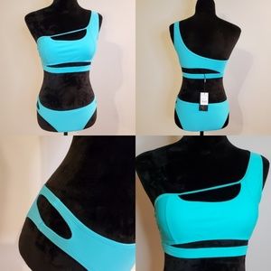 HP❤️ NWT Envya Swimwear Bikini in Sky Blue cutouts